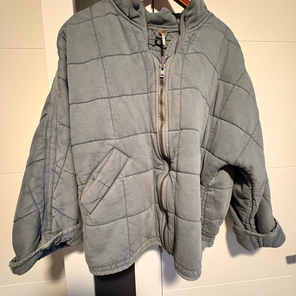 Free People Quilted Jacket in Blue